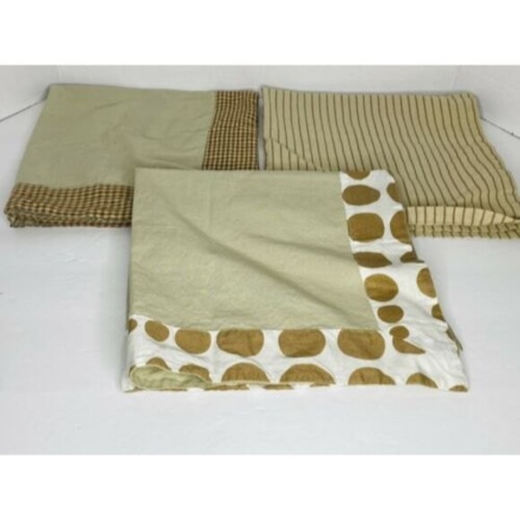 Pier One Imports Set of 3 Napkins Brown Tan Gold Variety Pattern - Picture 1 of 8